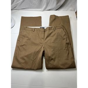 Lands’ End Women’s Mid Rise Khaki Trouser Leg Pants Size 16